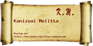 Kanizsai Melitta névjegykártya
